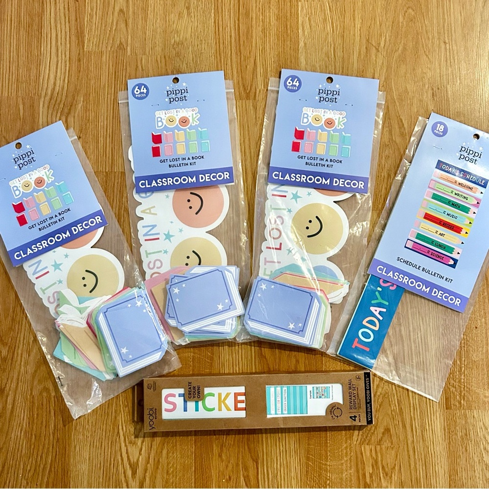 5 New Pippi Post Classroom Wall Decor Schedule Bulletin Kit YOOBI Wall Display